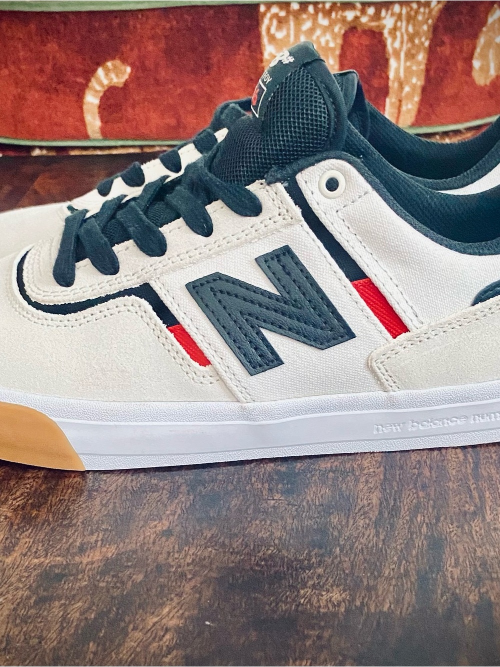 New Balance 306 Jamie Foy Men’s White, Black & Gum Skate Sneakers - Picture 3 of 5